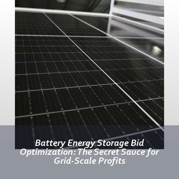 Battery Energy Storage Bid Optimization: The Secret Sauce for Grid-Scale Profits